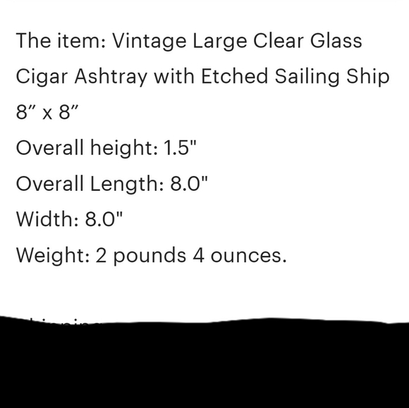 Vintage etched glass ashtray - Picture 11 of 11